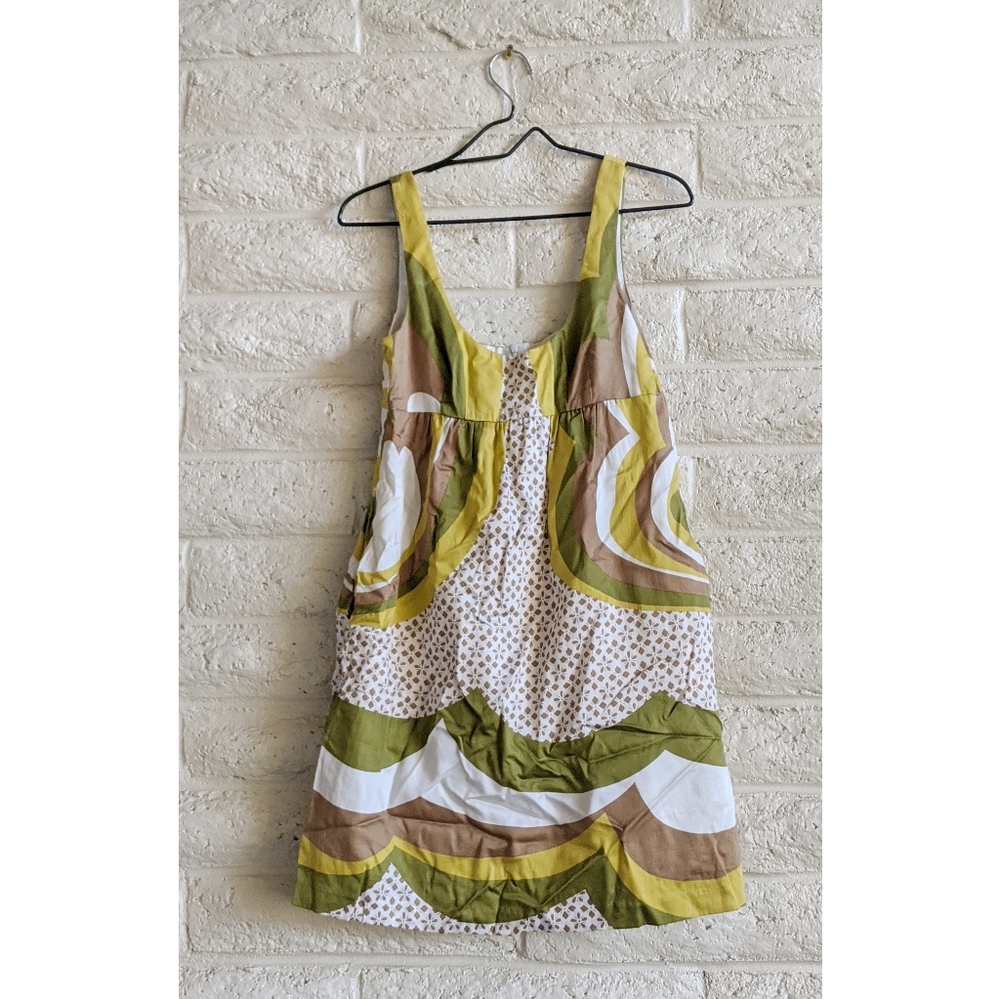 Trina Turk | 70s mod green cotton dress